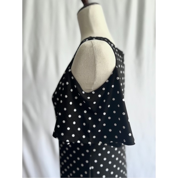 Chico’s Black and White Polka Dot Cold Shoulder Dress - Picture 4 of 6